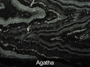 Black Agatha Granite Kitchen Worktop - shows unique granite veining